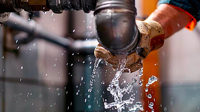 Fontanero Multiservice A.D. reparando tubería presión Icor y Arico